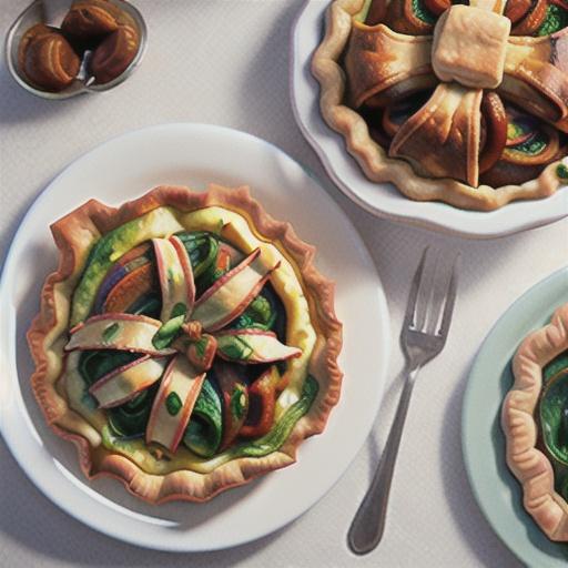 Pork and silverbeet filo pies