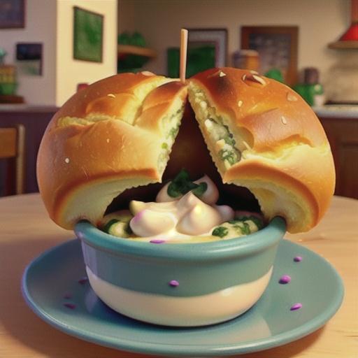 Spinach Dip in Bread Bowl