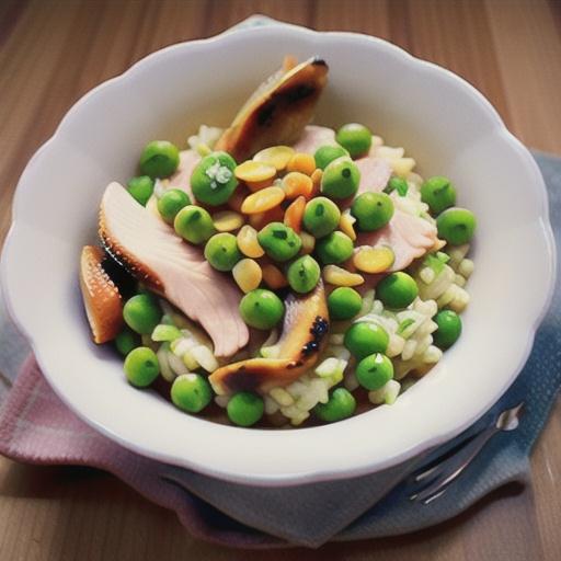 Chicken and pea risotto