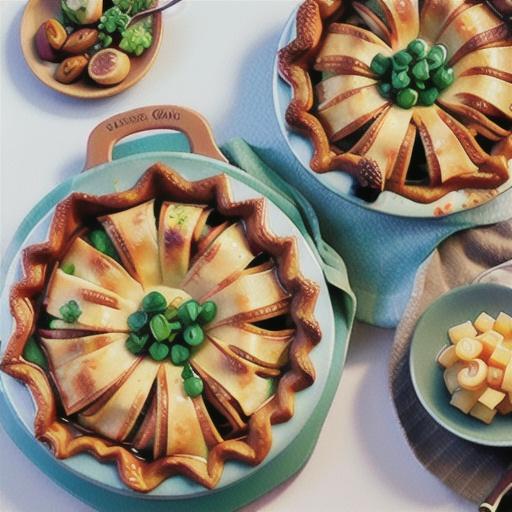 Braised beef and macaroni gratin pie