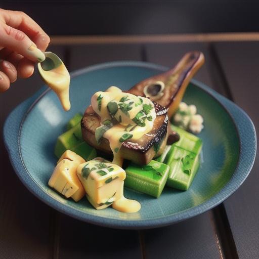 Rib-eye steaks with wasabi butter