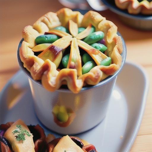 Fish, thyme and broad bean pies