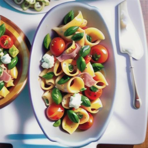 Prosciutto-Goat Cheese-Tomato Pasta Salad