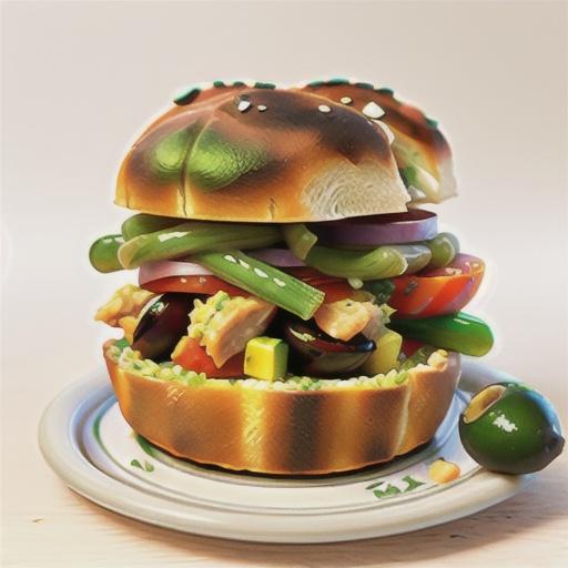 Smoked chicken & olive turkish bread