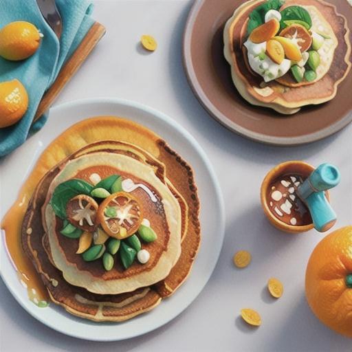 Caramelised citrus pancakes
