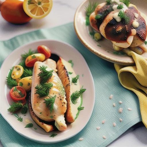 Stuffed Chicken Breasts with Lemon-Dill Sauce