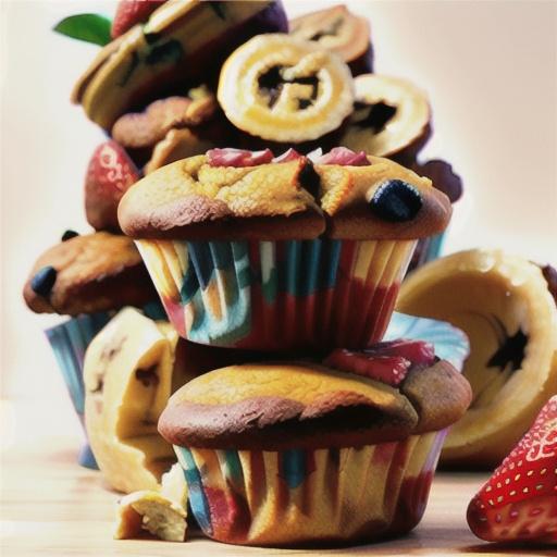 Mimi's Giant Whole-Wheat Banana-Strawberry Muffins