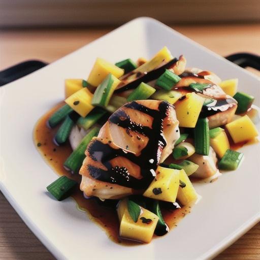 Grilled Chicken Thighs with Mango-Ancho Sauce