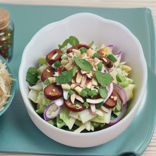 Turkey salad with chilli jam and toasted coconut