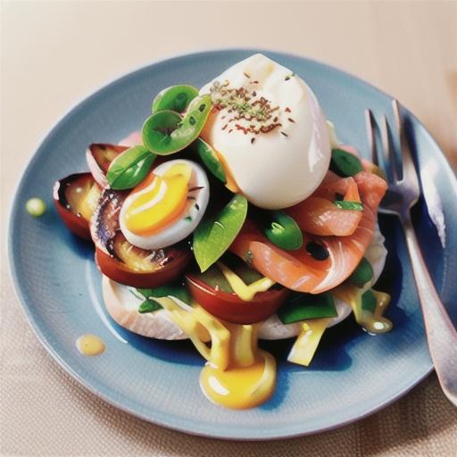 Poached egg and smoked salmon on toasted Turkish bread