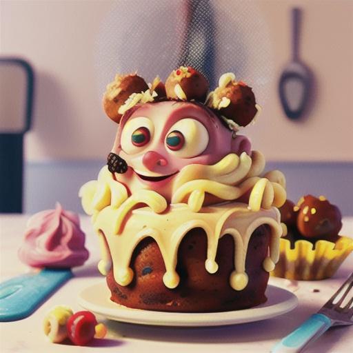 April Fool's Spaghetti and Meatballs Cake