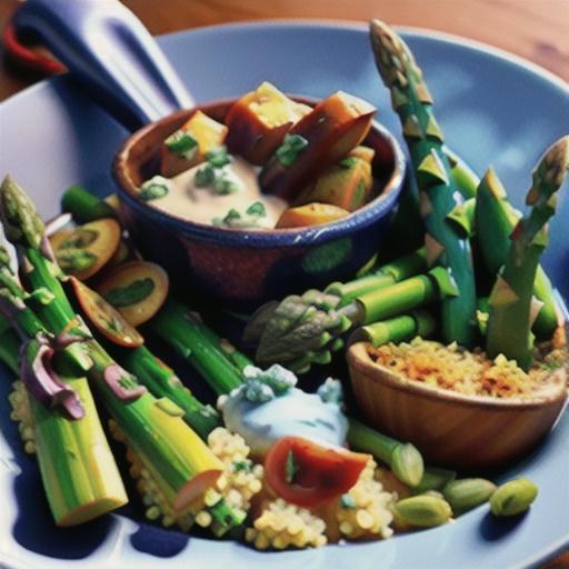 Curried Couscous with Asparagus and Bleu Cheese