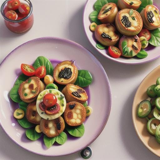 Eggplant fritters with tomato salad