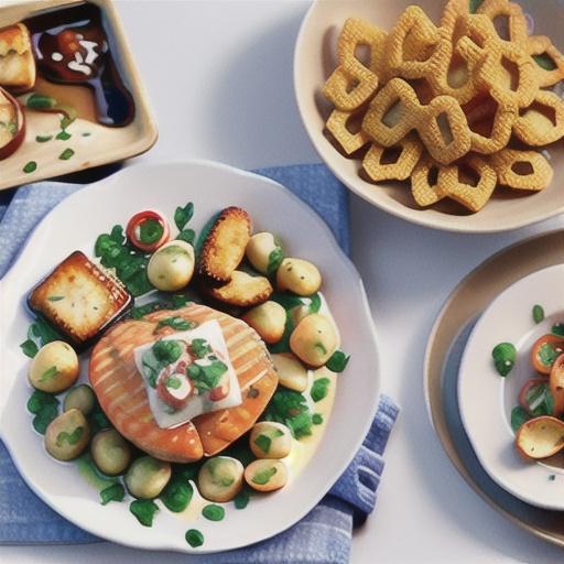Salmon goujons with buttered potatoes