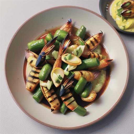 Char-grilled prawns with flavoured butters