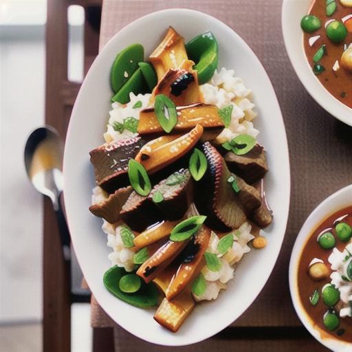 Slow-cooked beef rendang