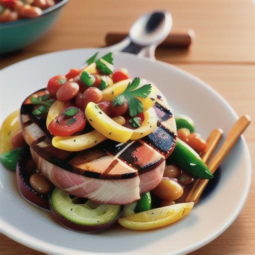 Ham Steak with Barbecued Baked Beans