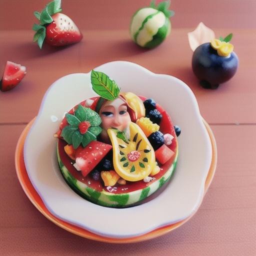 Watermelon and red berry salad