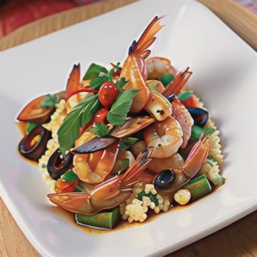 Moroccan prawns with tomato & almond couscous