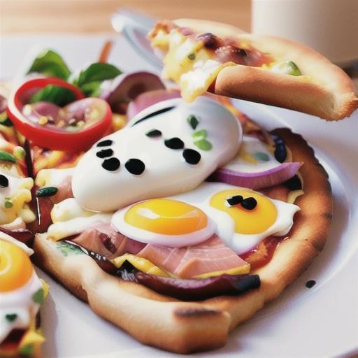 Ham and egg pizza