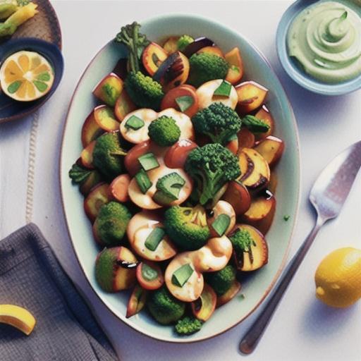 Grilled Broccolini with Lemon Tahini Dressing