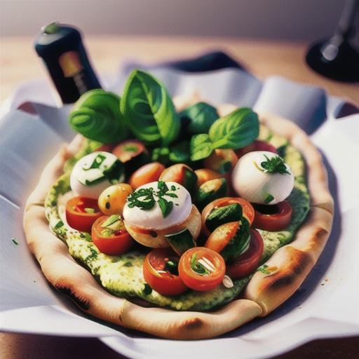 Rocket pesto, fresh tomato & bocconcini pizzas