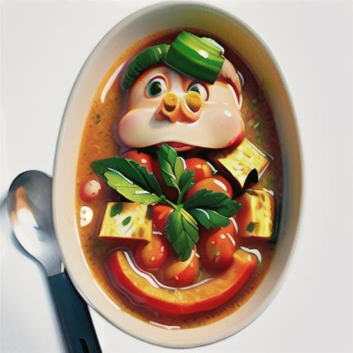 Chunky tomato, celery and bean soup