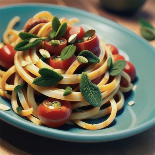 Linguine with Fresh Sage-Caper Sauce