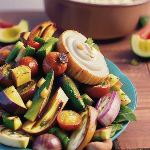 Roasted Vegetables with Creamy Caesar Dip