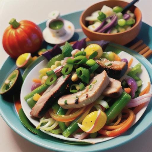 Vietnamese Noodle Salad with Lemongrass Chicken