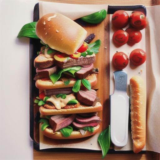 Open steak sandwiches