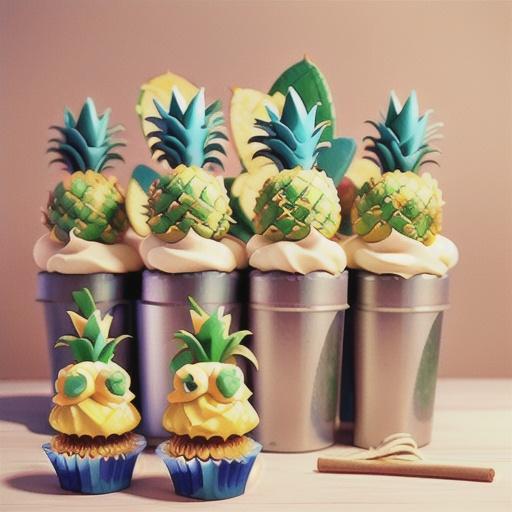 Mini cupcake pineapples