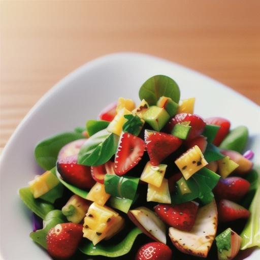 Tilapia Salad with Strawberry-Pineapple Salsa