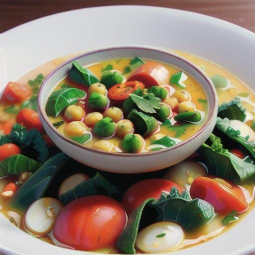 April's Spicy Chickpea Soup with Kale