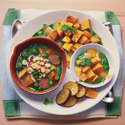 Butternut Squash and Turnip Green Soup