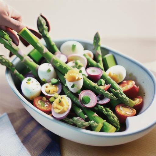 Asparagus Mimosa with Hard Boiled Eggs and Capers