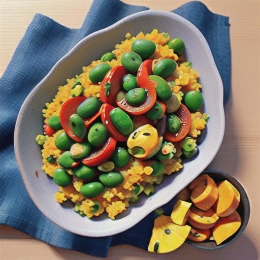 Quinoa, broad bean and sumac pumpkin tabouli