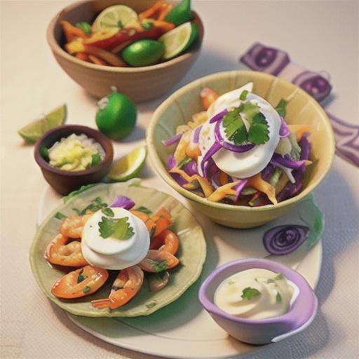 Spiced prawn and slaw tortillas