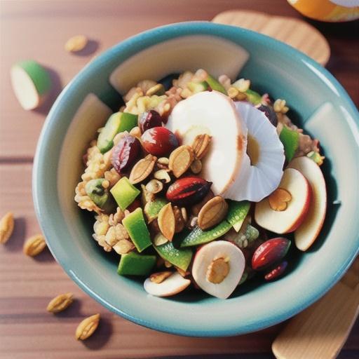 Coconut, cranberry and apple granola