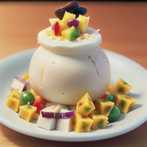 Coconut panna cotta with pineapple salsa