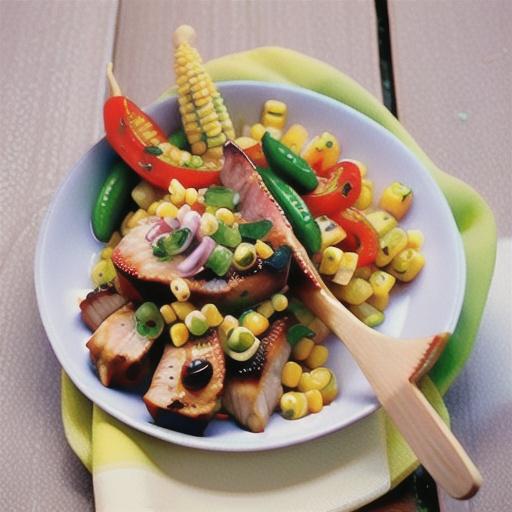 Cuban mojo marinated pork cutlets with corn and capsicum salsa