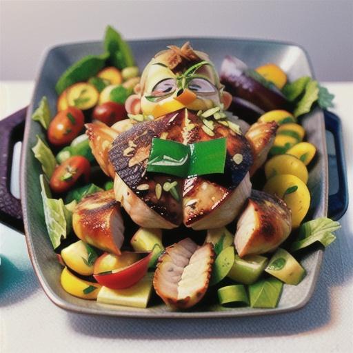 Spiced and salt-rubbed chicken with herb salad