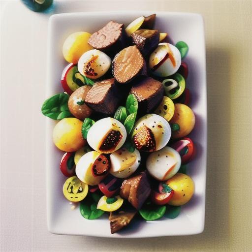 Beef with apple and bocconcini salad