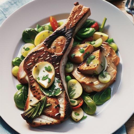 Pan-Seared Pork Chops with Garlic and Greens