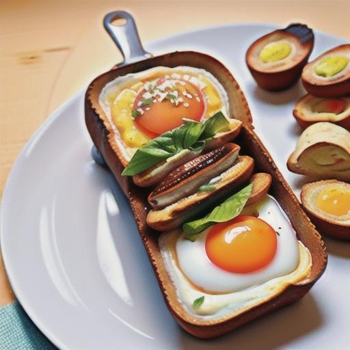 Baked eggs in bread cases