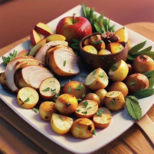 Rosemary-Roasted Chicken with Apples and Potatoes