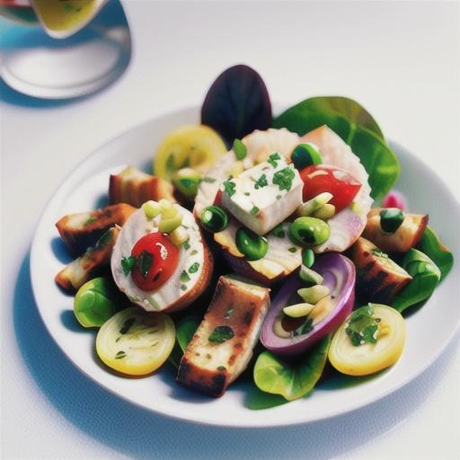 Lamb cutlets with antipasto salad