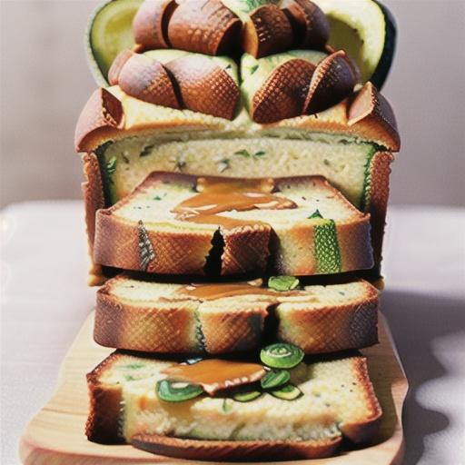 Zucchini bread with honeycomb butter