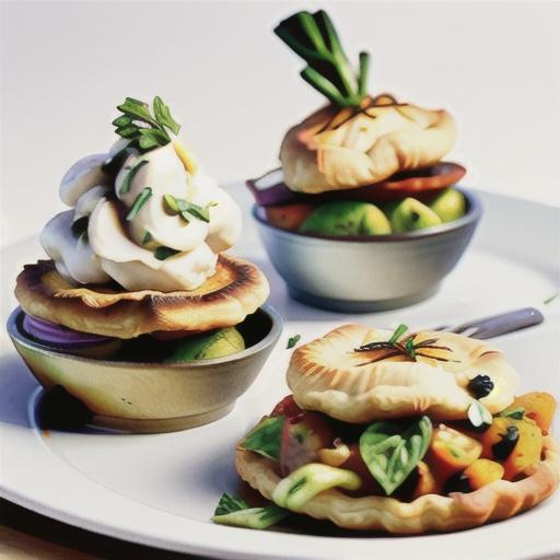 Curried vegetable pies with parsnip mash
