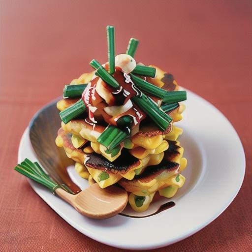 Corn fritters with rocket and balsamic dressing